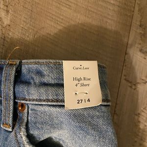 Abercrombie Hise Rise 4” Jean Shorts